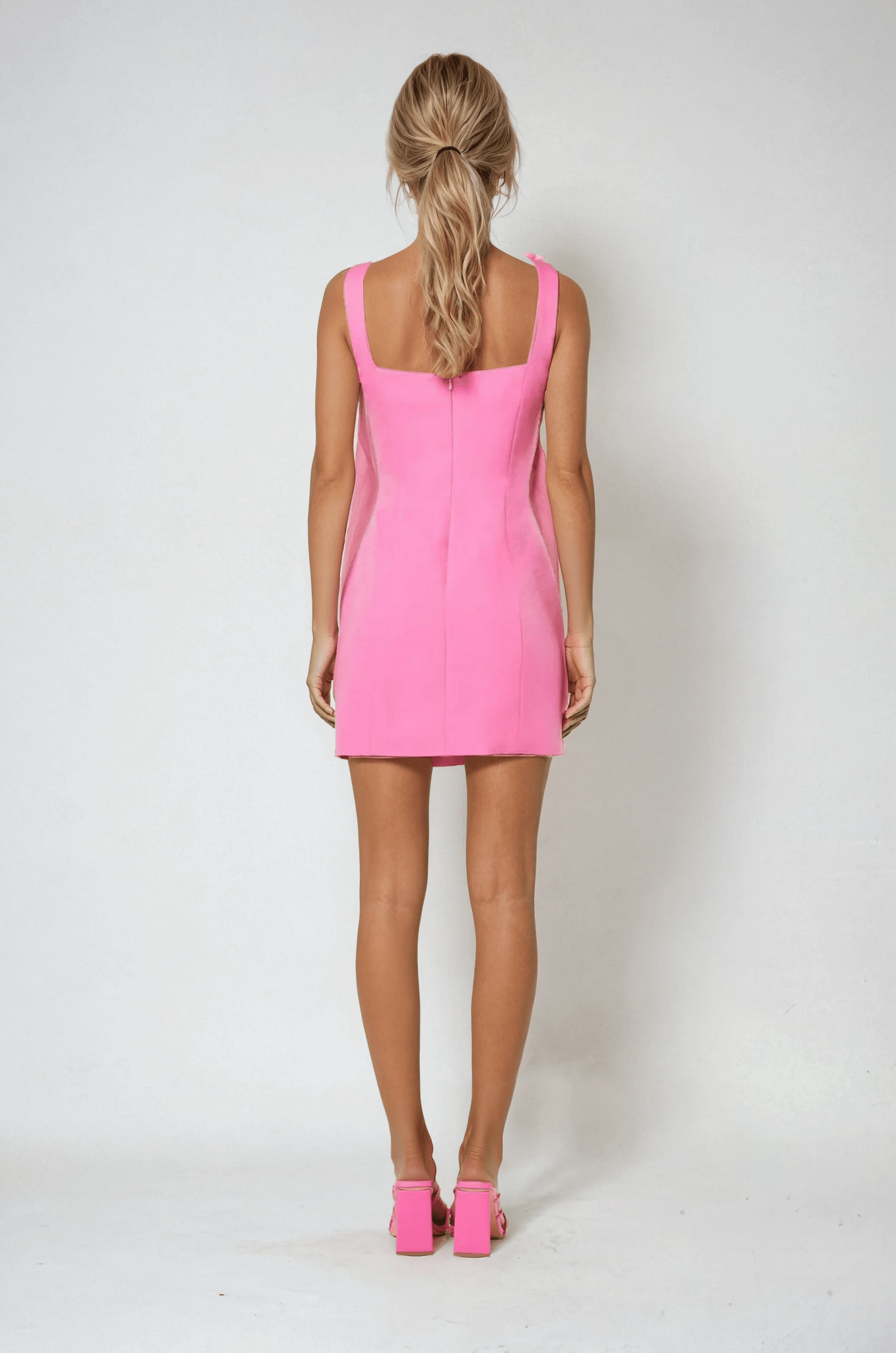 Women Mini Dress Sleeveless Floral Applique Detail - Evergreen Outfits - Women Mini Dress