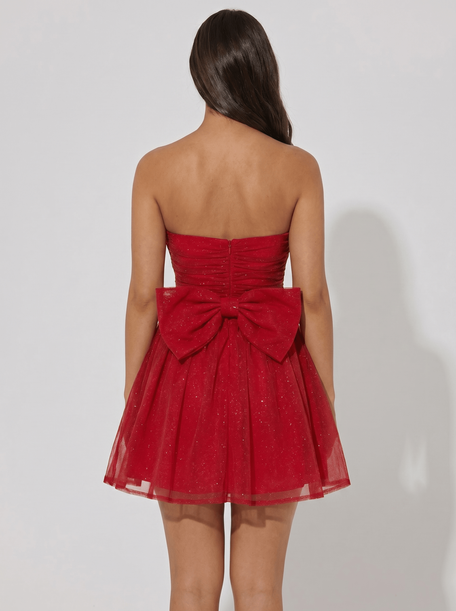 Women Mini Dress Strapless A - Line Backless Design - Evergreen Outfits - Women Mini Dress