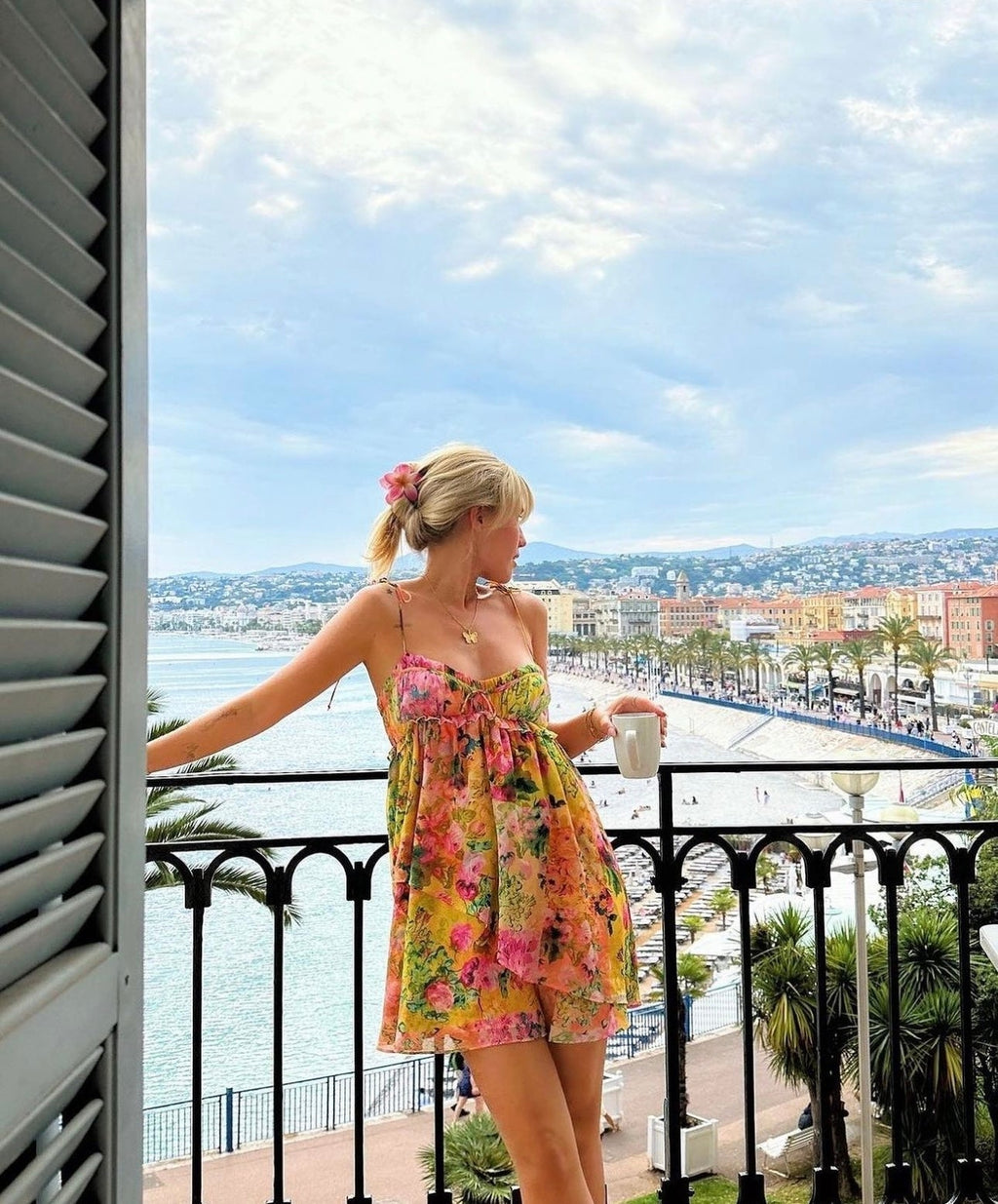 Women Mini Dress Tiered Floral Patchwork Print Design - Evergreen Outfits - Women Mini Dress