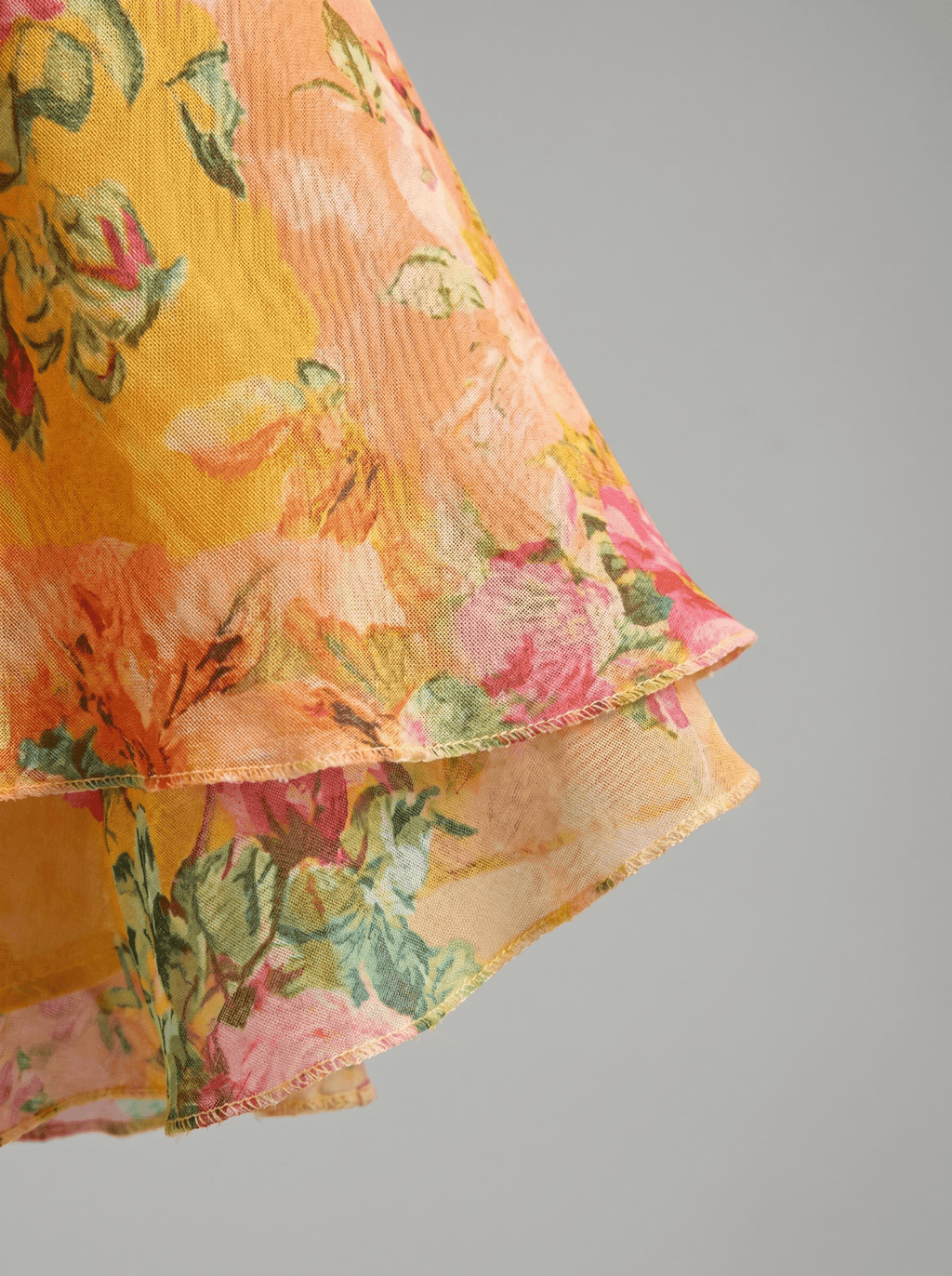 Women Mini Dress Tiered Floral Patchwork Print Design - Evergreen Outfits - Women Mini Dress