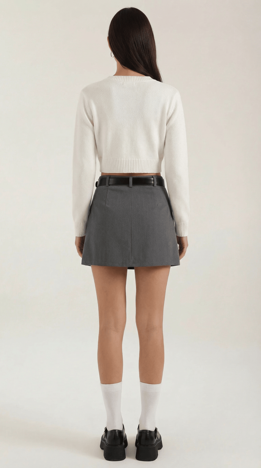 Women Mini Skirt High Waist A - Line Belted Closure - Evergreen Outfits - Women Skirt