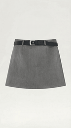 Women Mini Skirt High Waist A - Line Belted Closure - Evergreen Outfits - Women Skirt