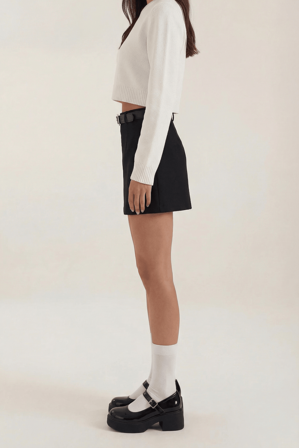 Women Mini Skirt High Waist A - Line Belted Closure - Evergreen Outfits - Women Skirt