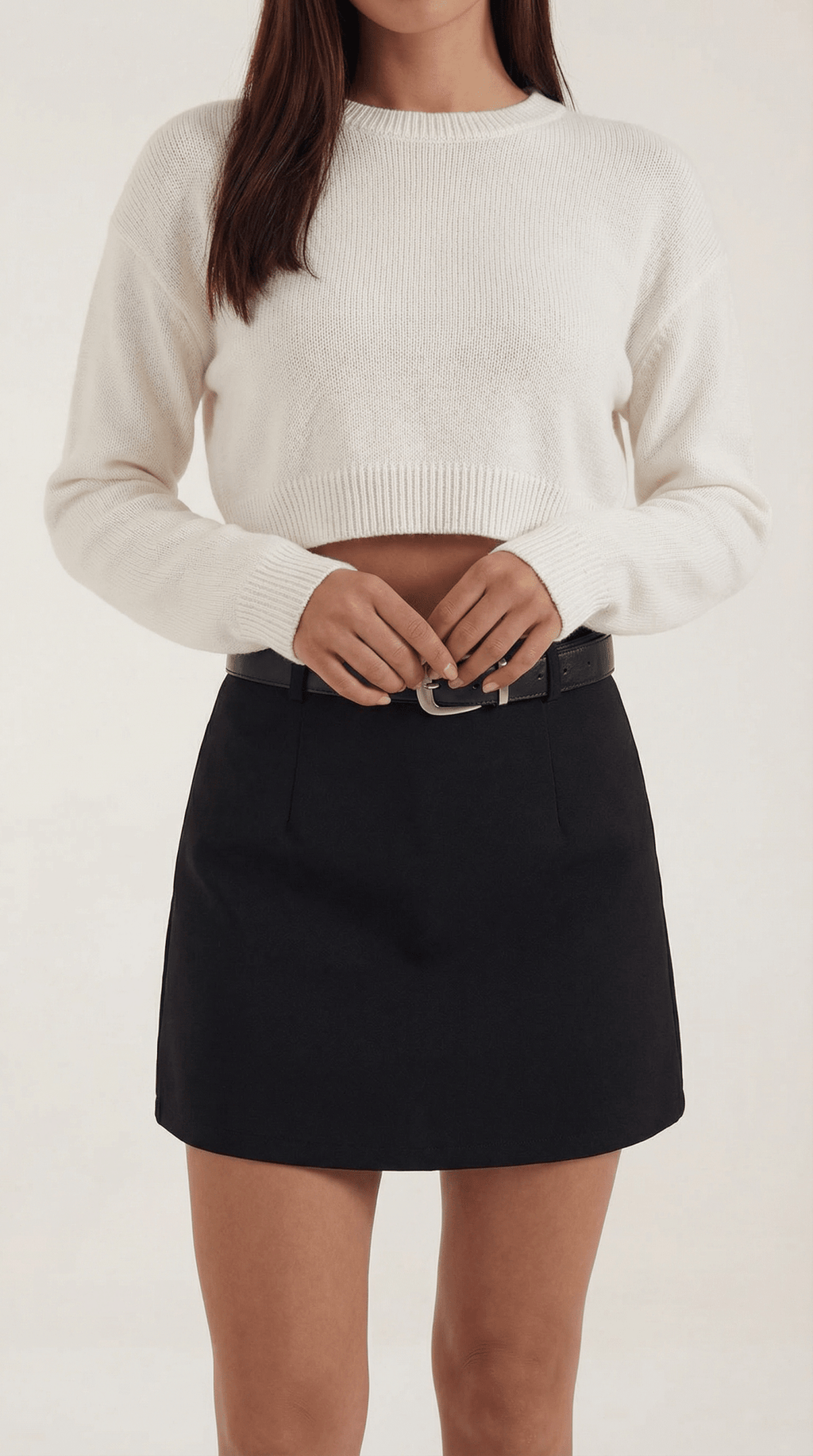 Women Mini Skirt High Waist A - Line Belted Closure - Evergreen Outfits - Women Skirt
