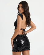 Women Mini Skirt Low Rise Sequin Bodycon Micro Design - Evergreen Outfits - Women Skirt