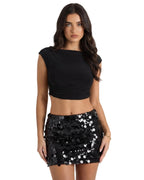 Women Mini Skirt Low Rise Sequin Bodycon Micro Design - Evergreen Outfits - Women Skirt