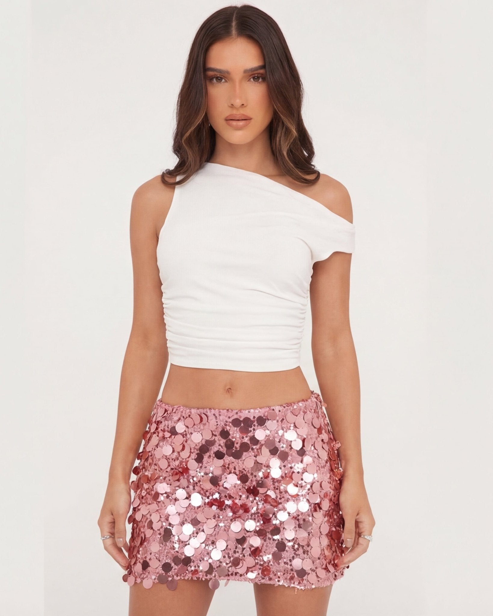 Women Mini Skirt Low Rise Sequin Bodycon Micro Design - Evergreen Outfits - Women Skirt