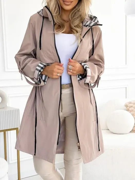 Women Parka | Hooded Fit with Drawstring Waist Detail - Evergreen Outfits- Jackets