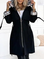 Women Parka | Hooded Fit with Drawstring Waist Detail - Evergreen Outfits- Jackets