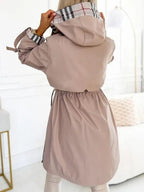 Women Parka | Hooded Fit with Drawstring Waist Detail - Evergreen Outfits- Jackets