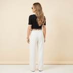 Women Polo Shirt Slim Fit Collared Bow Detail Design - Evergreen Outfits - Women Poloshirt