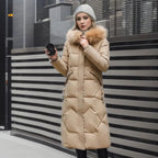 Women Puffer Jacket | Extended Length with Fur-Trimmed Hood - Evergreen Outfits- Jackets