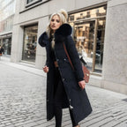 Women Puffer Jacket | Extended Length with Fur-Trimmed Hood - Evergreen Outfits- Jackets