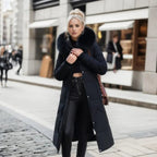 Women Puffer Jacket | Extended Length with Fur-Trimmed Hood - Evergreen Outfits- Jackets