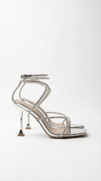Women Sandals Mid Heel Lace Up Ankle Strap Closure - Evergreen Outfits - Women Sandal