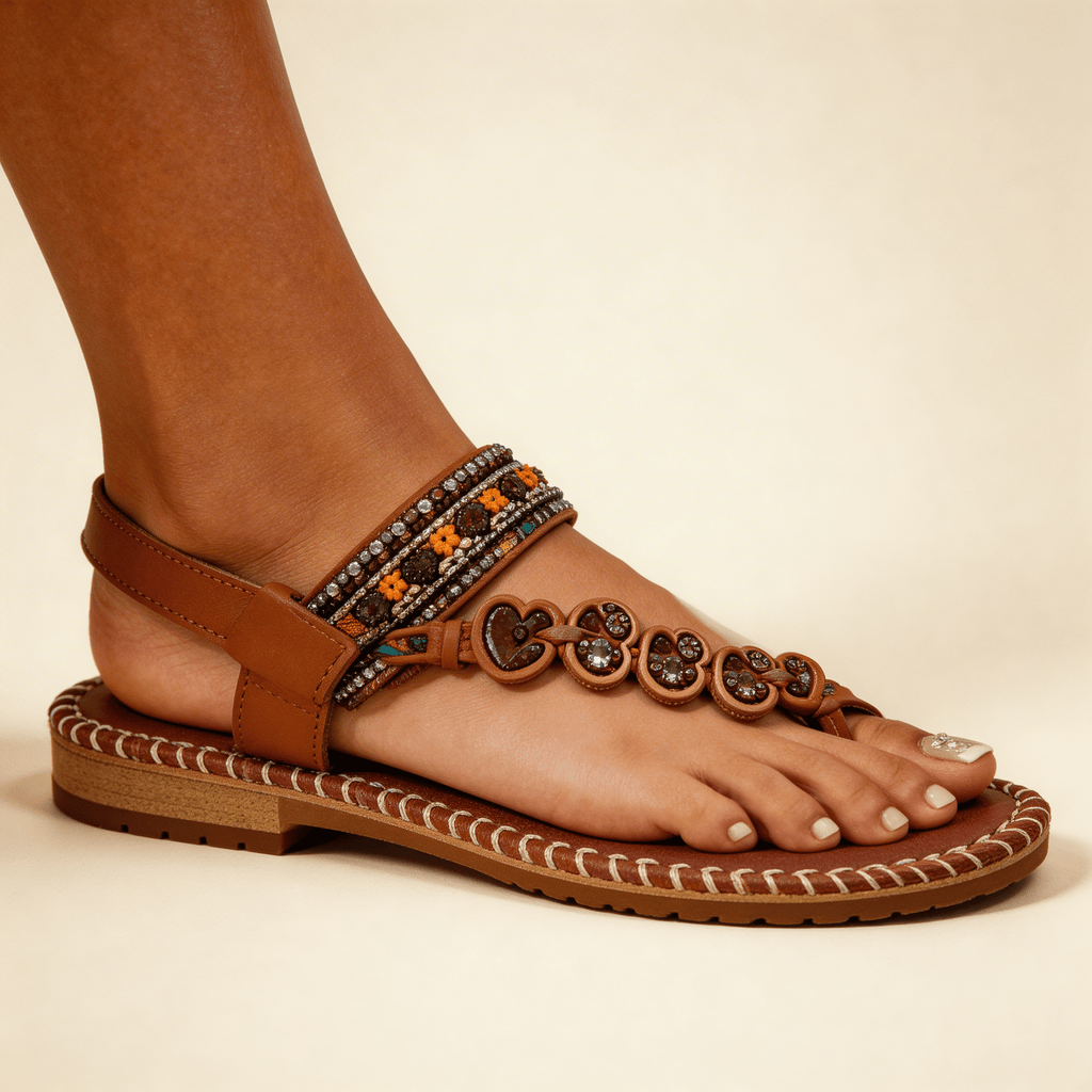 Women Sandals Open Toe Slip - On Flat Style Comfort Fit - Evergreen Outfits - Women Sandal