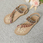 Women Sandals Open Toe Slip - On Flat Style Comfort Fit - Evergreen Outfits - Women Sandal