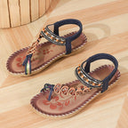 Women Sandals Open Toe Slip - On Flat Style Comfort Fit - Evergreen Outfits - Women Sandal