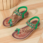 Women Sandals Open Toe Slip - On Flat Style Comfort Fit - Evergreen Outfits - Women Sandal