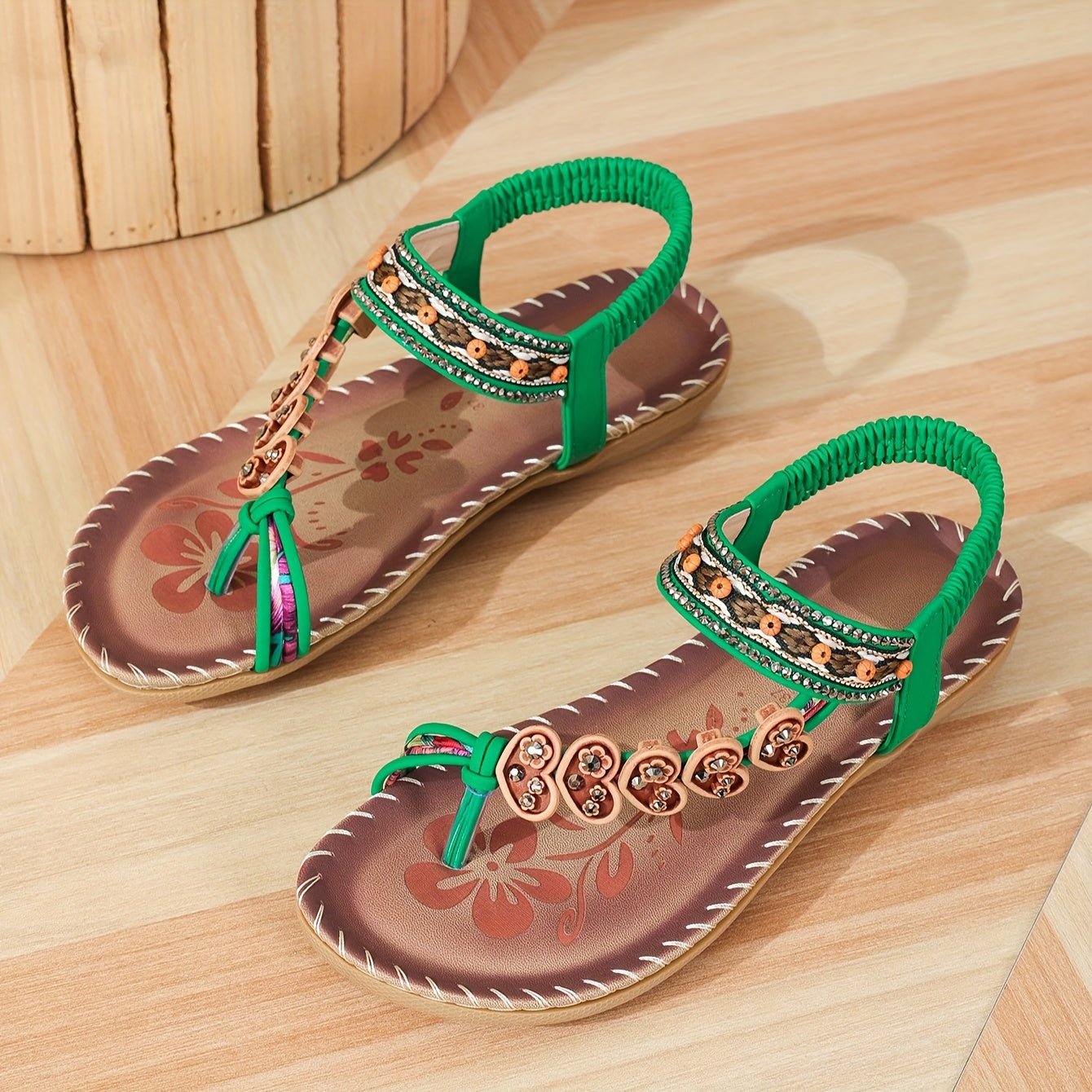 Women Sandals Open Toe Slip - On Flat Style Comfort Fit - Evergreen Outfits - Women Sandal
