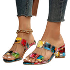 Women Sandals Slide - On Closure Two Strap Embellished Detail - Evergreen Outfits - Women Sandal