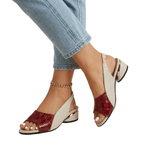 Women Sandals Slingback Strap Open Toe Block Heel Design - Evergreen Outfits - Women Sandal