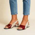 Women Sandals Slingback Strap Open Toe Block Heel Design - Evergreen Outfits - Women Sandal