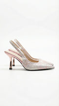 Women Sandals Slingback Strap Pointed Toe Heel Design - Evergreen Outfits - Women Sandal