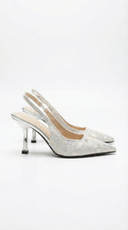 Women Sandals Slingback Strap Pointed Toe Heel Design - Evergreen Outfits - Women Sandal