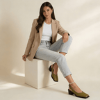 Women Sandals Slingback Strap Square Toe Flat Design - Evergreen Outfits - Women Sandal