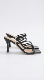 Women Sandals Strappy Square Toe High Heel Slip On Design - Evergreen Outfits - Women Sandal