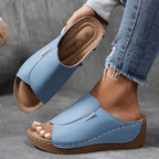 Women Sandals Wedge Heel Slip On Open Toe Platform - Evergreen Outfits - Women Sandal