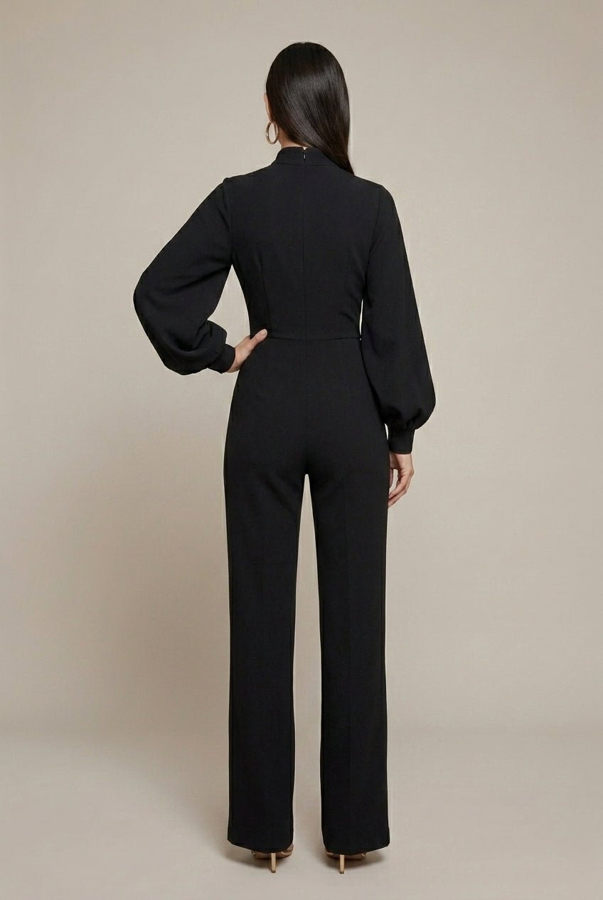 Women Set | High Neck Top and Wide Leg Trousers - Evergreen Outfits- Sets