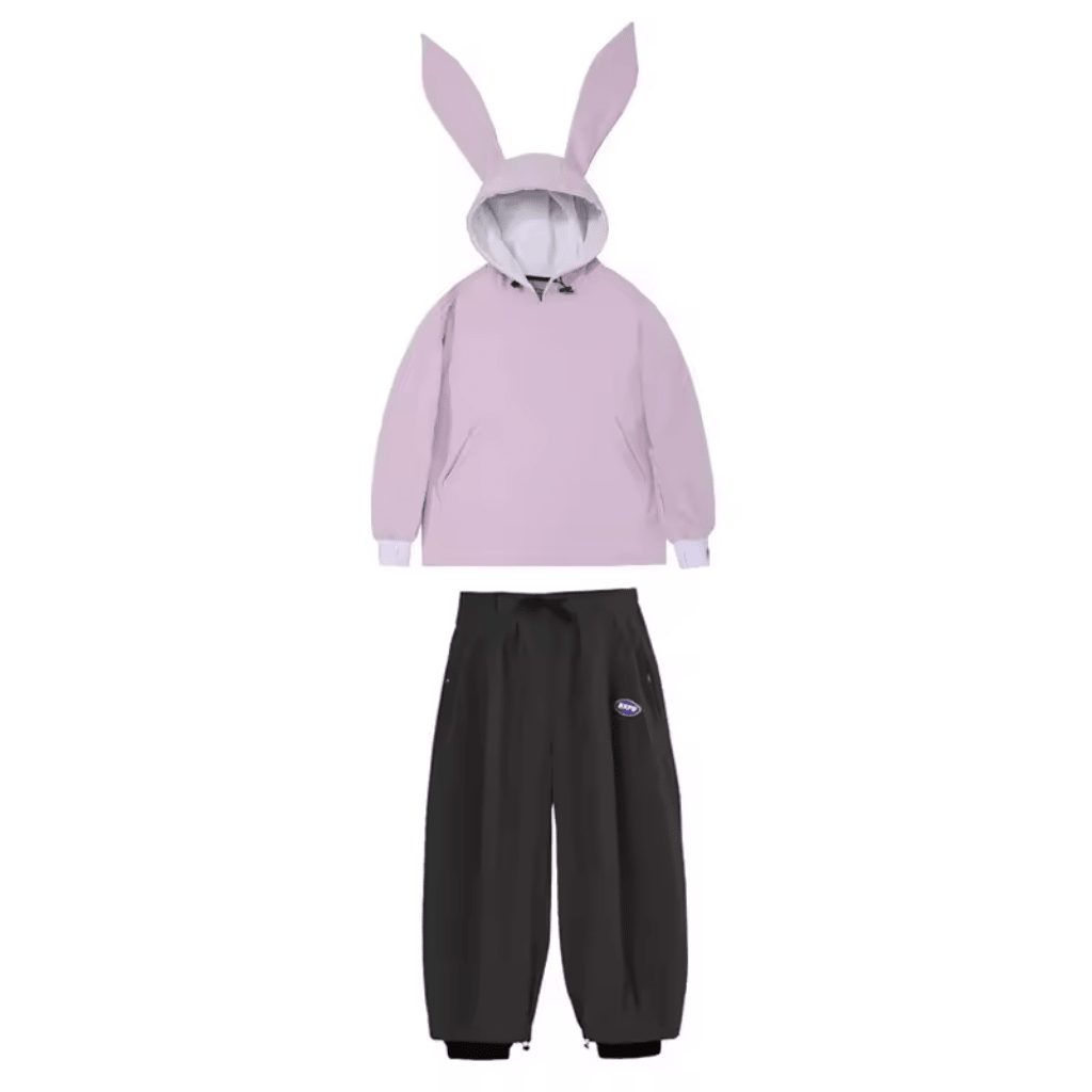 Women Set | Hooded Anorak Jacket and Wide-Leg Trousers - Evergreen Outfits- Sets
