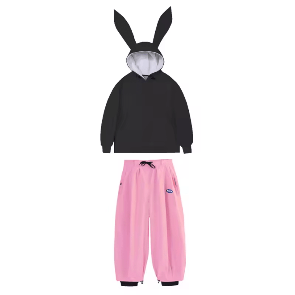 Women Set | Hooded Anorak Jacket and Wide-Leg Trousers - Evergreen Outfits- Sets