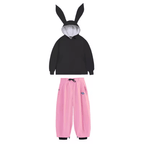 Women Set | Hooded Anorak Jacket and Wide-Leg Trousers - Evergreen Outfits- Sets