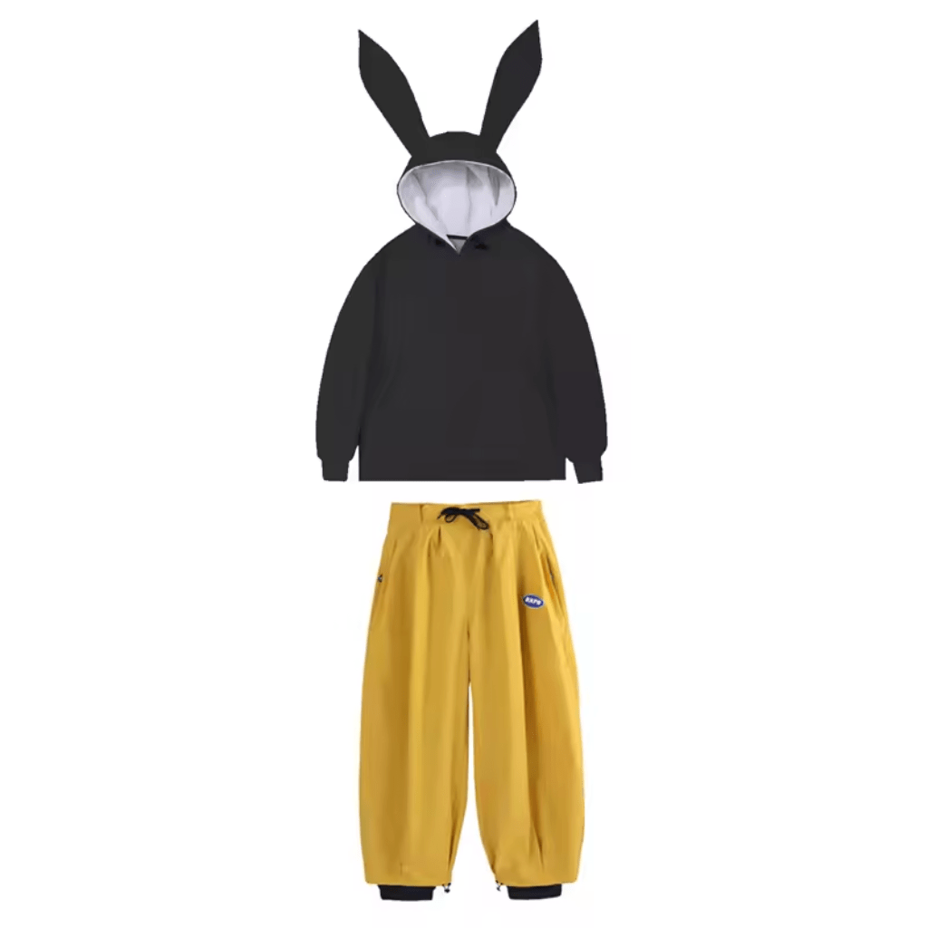 Women Set | Hooded Anorak Jacket and Wide-Leg Trousers - Evergreen Outfits- Sets