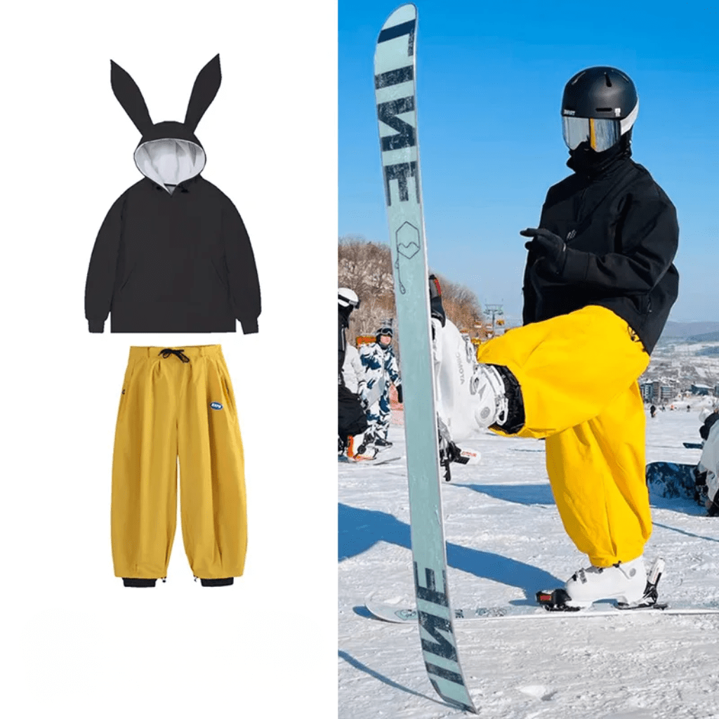 Women Set | Hooded Anorak Jacket and Wide-Leg Trousers - Evergreen Outfits- Sets