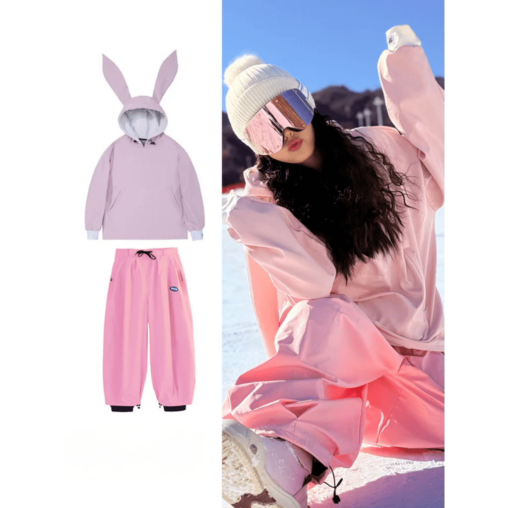 Women Set | Hooded Anorak Jacket and Wide-Leg Trousers - Evergreen Outfits- Sets