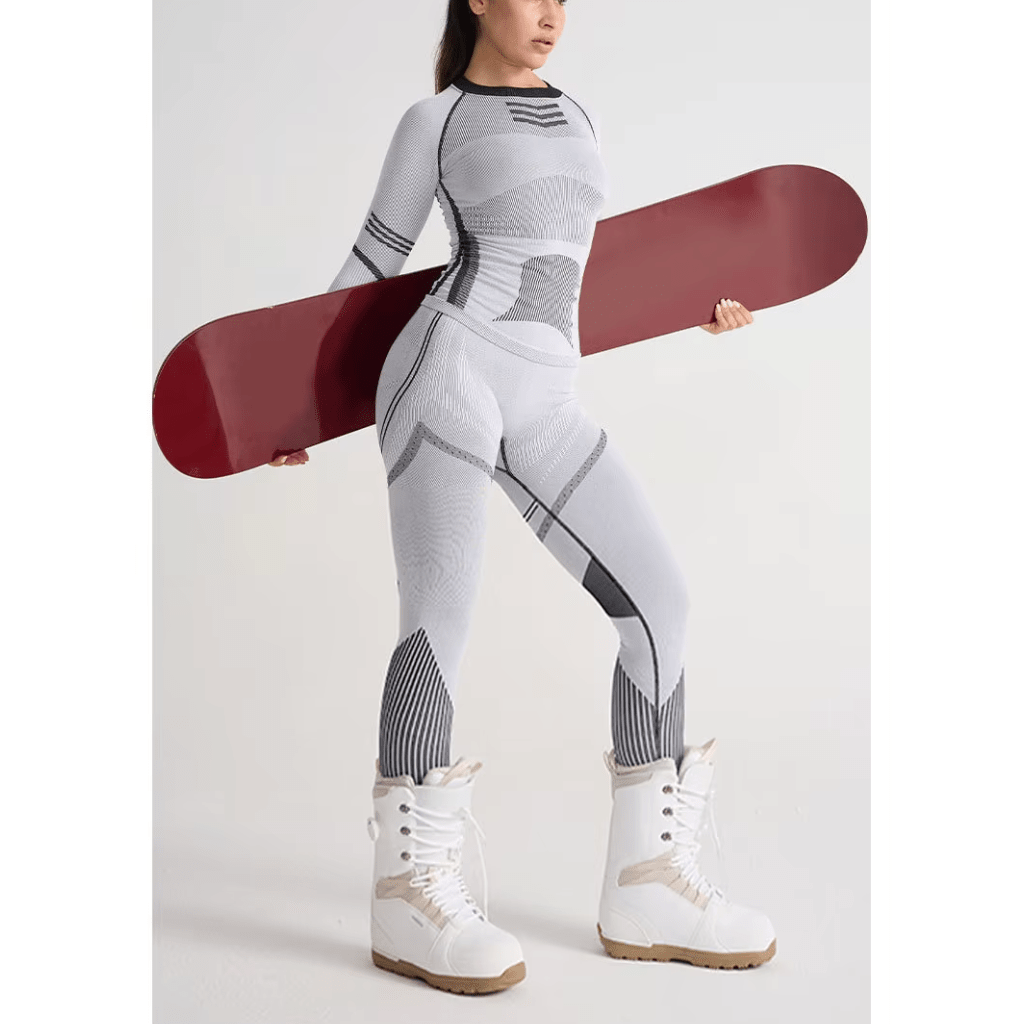 Women Set | Long-Sleeve Top and Leggings with Ribbed Cuffs - Evergreen Outfits- Sets