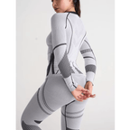 Women Set | Long-Sleeve Top and Leggings with Ribbed Cuffs - Evergreen Outfits- Sets