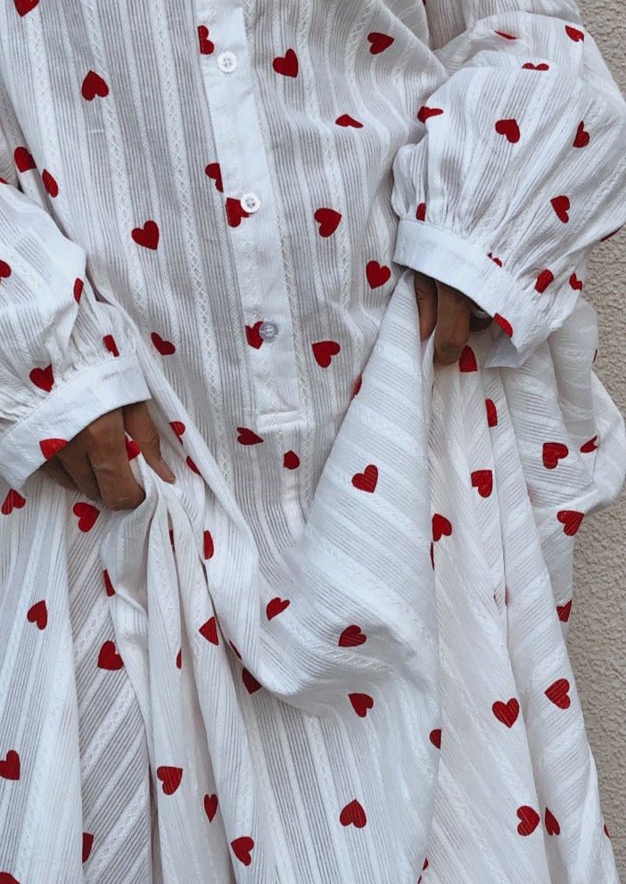 Women Shirt Dress Oversized Maxi Length Balloon Sleeve - Evergreen Outfits - Women Maxi Dress