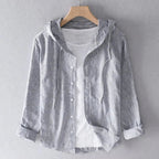 Women Shirt Hooded Long Sleeve Button Closure Regular Fit - Evergreen Outfits - Women Top