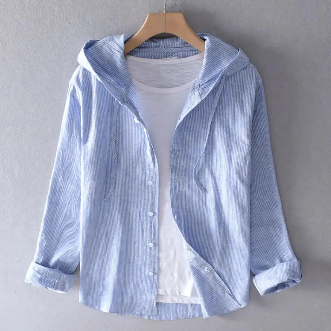 Women Shirt Hooded Long Sleeve Button Closure Regular Fit - Evergreen Outfits - Women Top