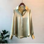 Women Shirt | Long-Sleeve Regular Fit with Smooth Finish - Evergreen Outfits- Shirts