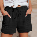 Women Shorts Drawstring Waist Breathable Relaxed Fit - Evergreen Outfits - Women Shorts