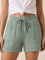 Women Shorts Drawstring Waist Breathable Relaxed Fit - Evergreen Outfits - Women Shorts