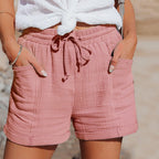 Women Shorts Drawstring Waist Breathable Relaxed Fit - Evergreen Outfits - Women Shorts