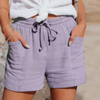 Women Shorts Drawstring Waist Breathable Relaxed Fit - Evergreen Outfits - Women Shorts