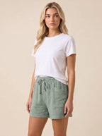 Women Shorts Drawstring Waist Breathable Relaxed Fit - Evergreen Outfits - Women Shorts